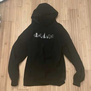 Black City Skyline Hoodie